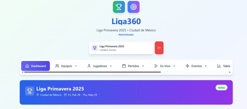 Liga360 – AI-Powered Tournament Control | Built on Bolt – screenshot 1
