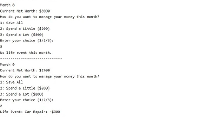 Financial literacy game – screenshot 1