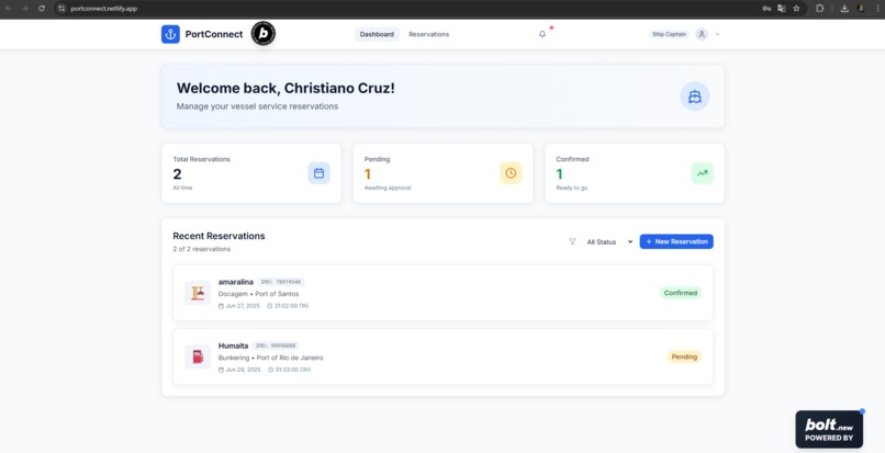 PortConnect – screenshot 1