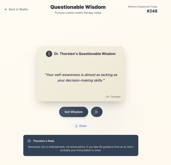Dr. Thorsten - Your Unqualified Digital Therapist – screenshot 4