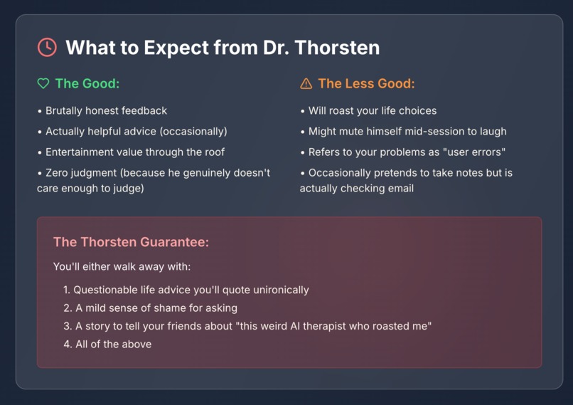Dr. Thorsten - Your Unqualified Digital Therapist – screenshot 6
