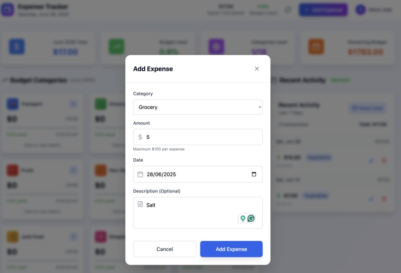 Expenses tracker  – screenshot 2