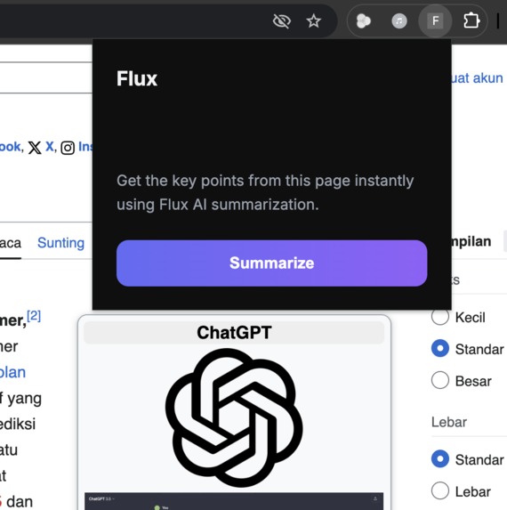 Flux: Your AI Copilot for the Web – screenshot 1