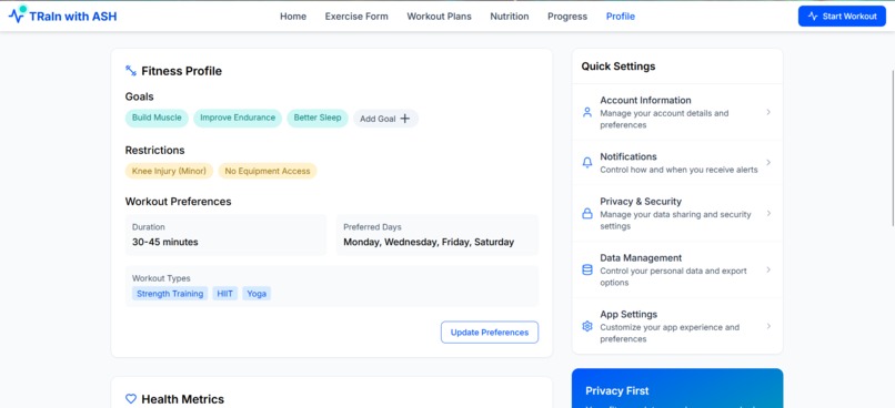 AI-Powered Personal fitness innovation app – screenshot 5