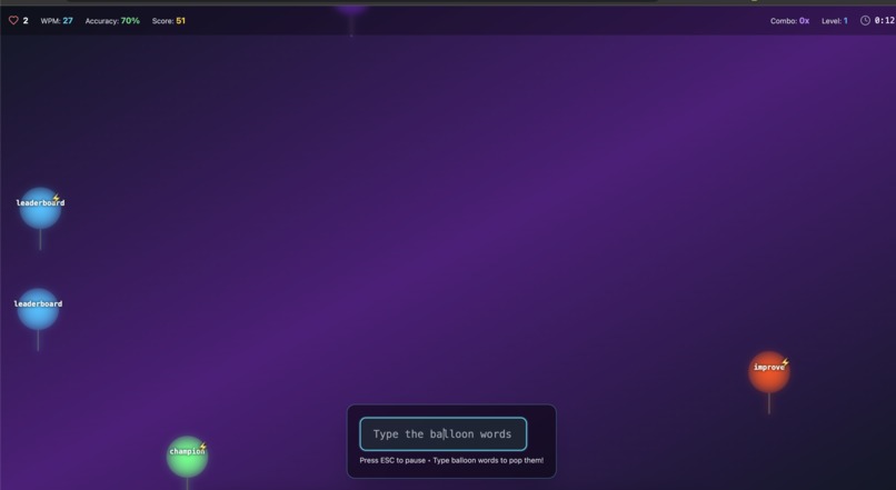 BalloonType Challenge – screenshot 2