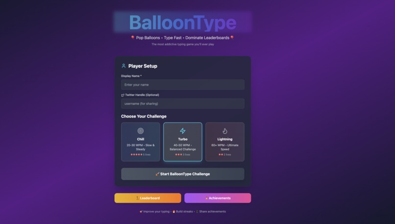 BalloonType Challenge – screenshot 1