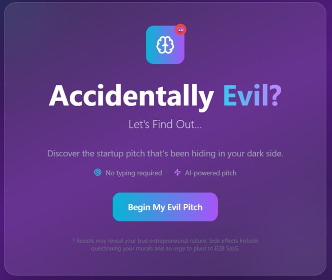 My evil Startup Pitch – screenshot 1