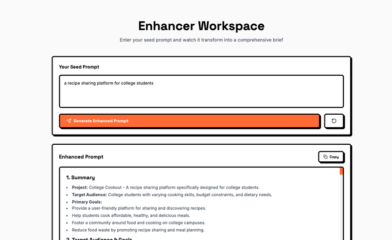 Bolt prompt enhancer – screenshot 2
