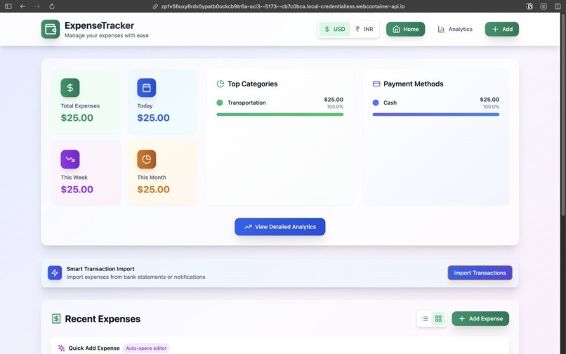 Expense Tracker Web App – screenshot 1