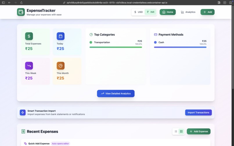 Expense Tracker Web App – screenshot 2