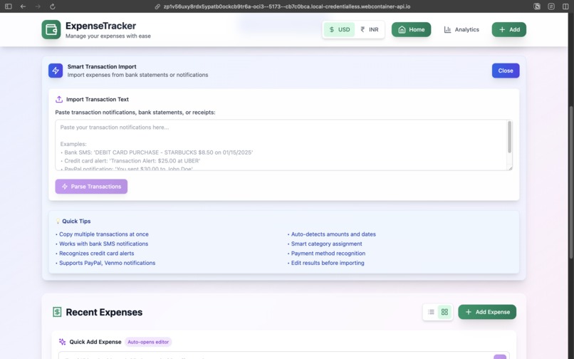 Expense Tracker Web App – screenshot 3