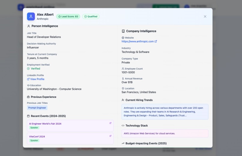 enriched.online - AI Enrichment and Lead Qualification – screenshot 4