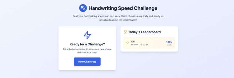 Handwriting Speed Leaderboard - One Shot Challenge – screenshot 1