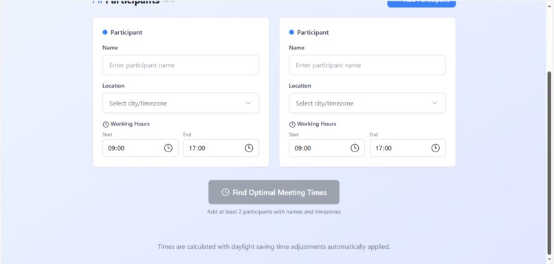 Time Zone Meeting Matcher – screenshot 2