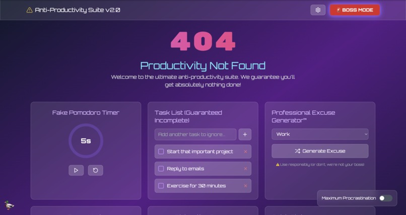 Anti-Productivity Suite v2.0 – screenshot 1