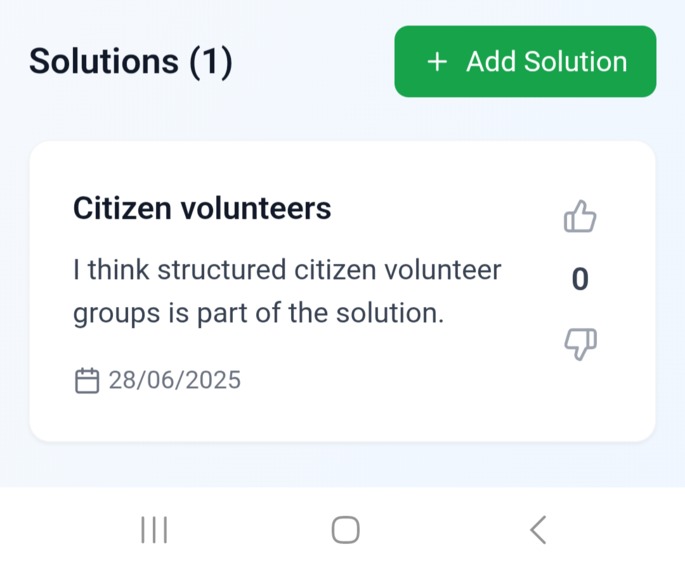 Problems and solutions – screenshot 1
