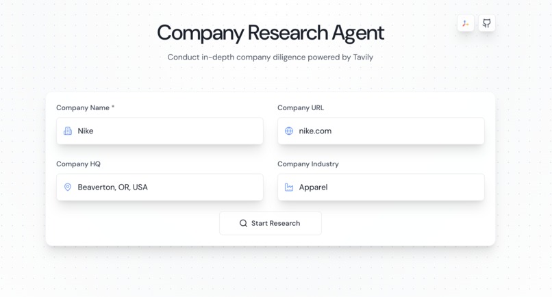 Company Research Agent – screenshot 1