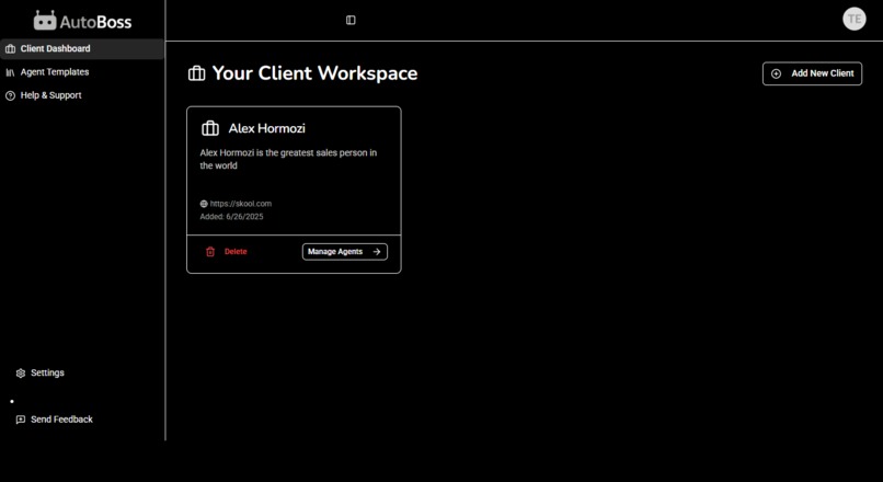 AutoBoss: Build Your AI Agency in Minutes – screenshot 1