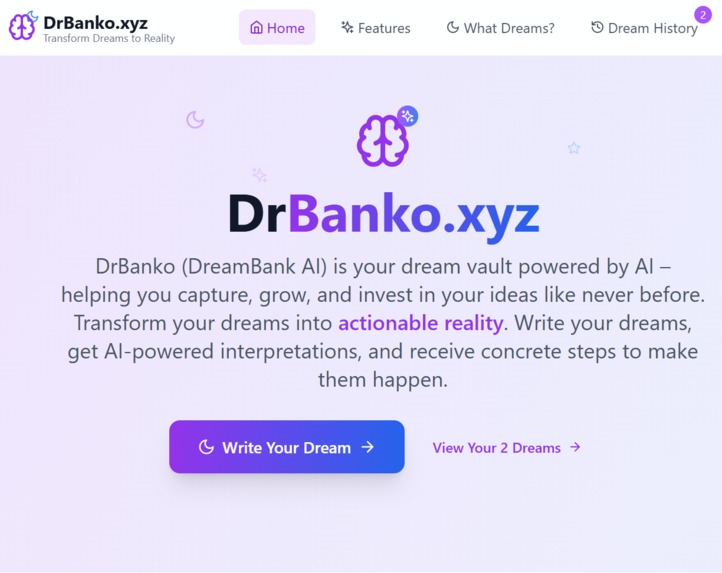 drbanko.xyz (DreamBank AI) – screenshot 1