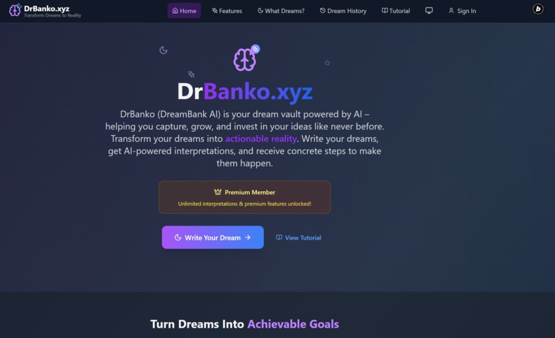 drbanko.xyz (DreamBank AI) – screenshot 2