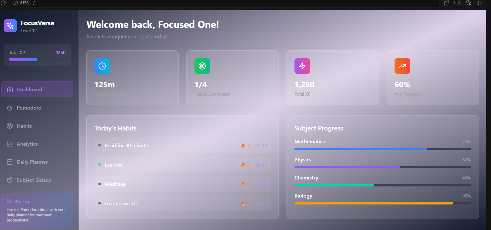 FocusVerse – AI-Powered Personalized Study Universe | Devpost