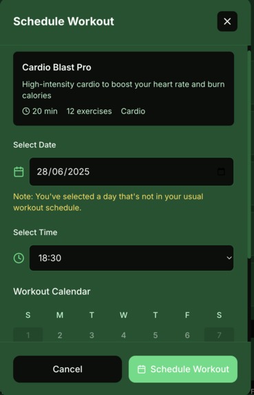 MyWorkoutDB – screenshot 2