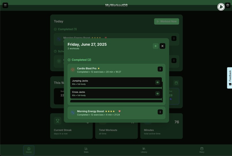 MyWorkoutDB – screenshot 3