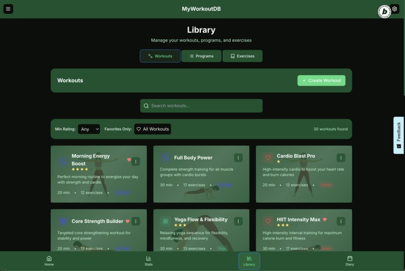 MyWorkoutDB – screenshot 4