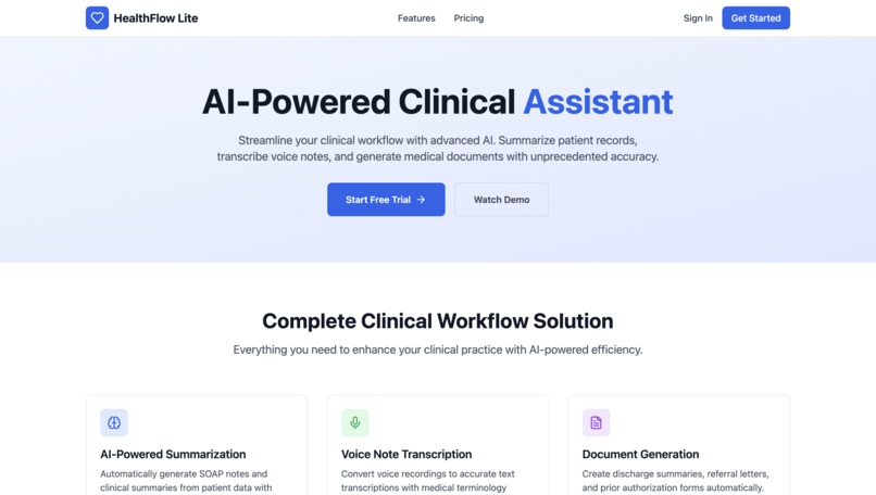 HealthFlow  – screenshot 2
