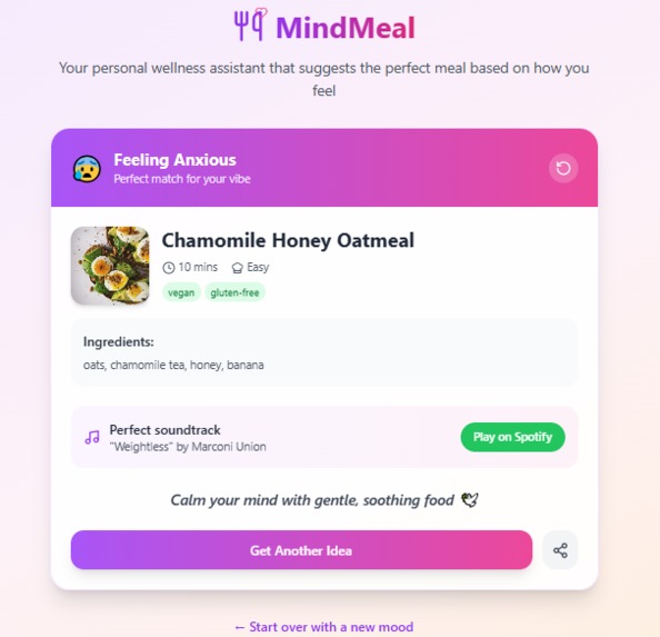 MindMeal: AI Meal & Mood Optimizer – screenshot 3
