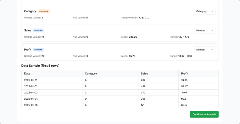 Csv dashboard – screenshot 3