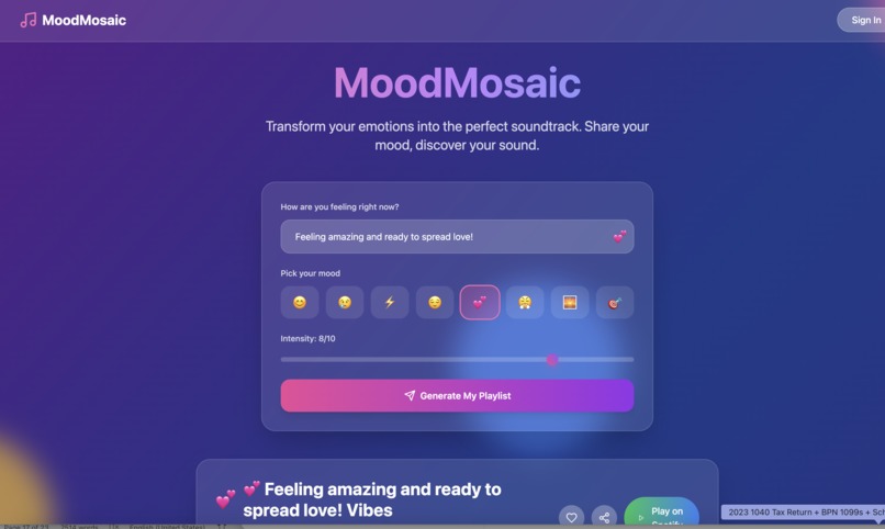 MoodMosaic – screenshot 1