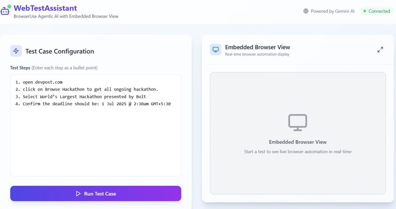 WebTestAssistant – screenshot 1