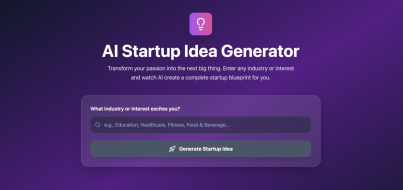 AI Startup Idea Generator – screenshot 1