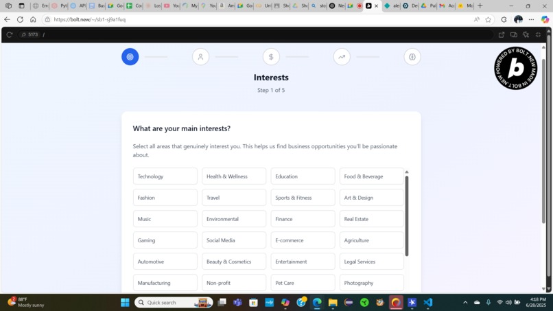 Business Idea Generator for Aspiring Entrepreneurs – screenshot 2