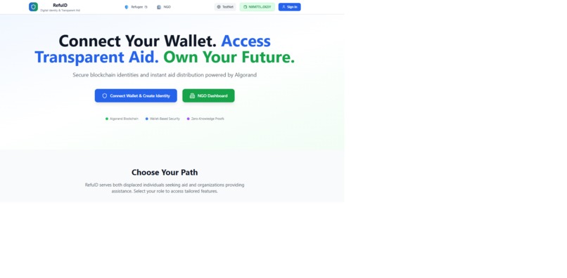 RefuID – Decentralized Identity & Transparent Aid – screenshot 1