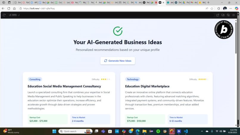 Business Idea Generator for Aspiring Entrepreneurs – screenshot 6