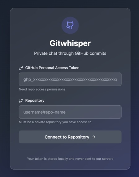 Gitwhisper – screenshot 2