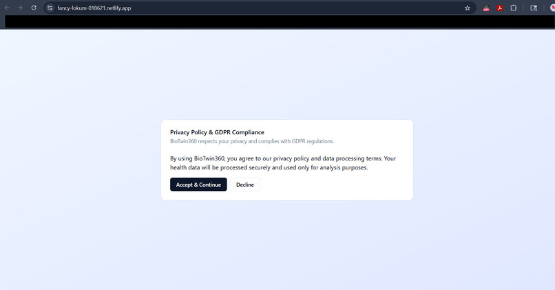 BioTwin360 – AI-Powered Multi-Organ Digital Twin – screenshot 1