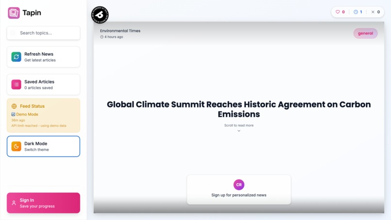 Tapin News – screenshot 3