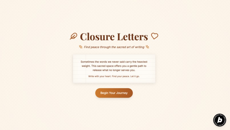 AI Therapeutic Closure Letter App – screenshot 1