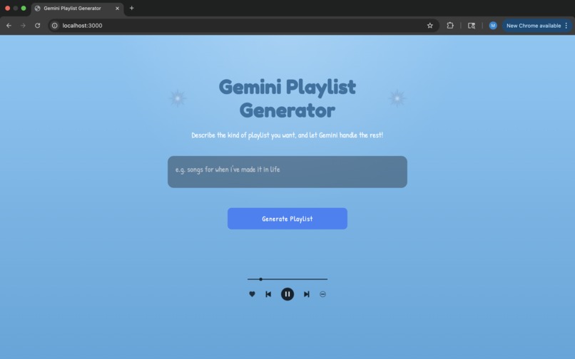Gemini Playlist Generator  – screenshot 1
