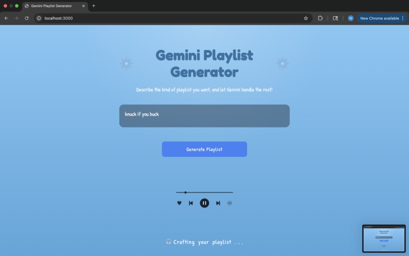 Gemini Playlist Generator  – screenshot 2