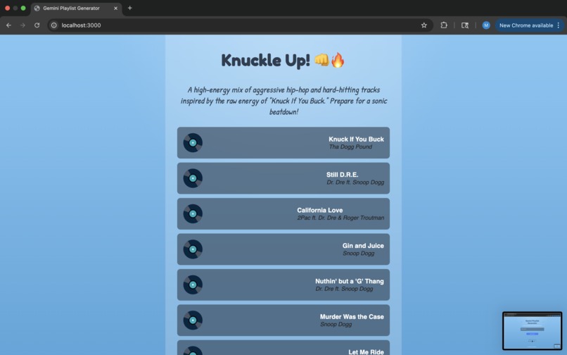 Gemini Playlist Generator  – screenshot 3