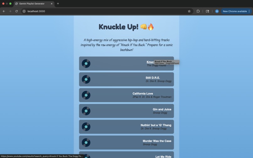 Gemini Playlist Generator  – screenshot 4
