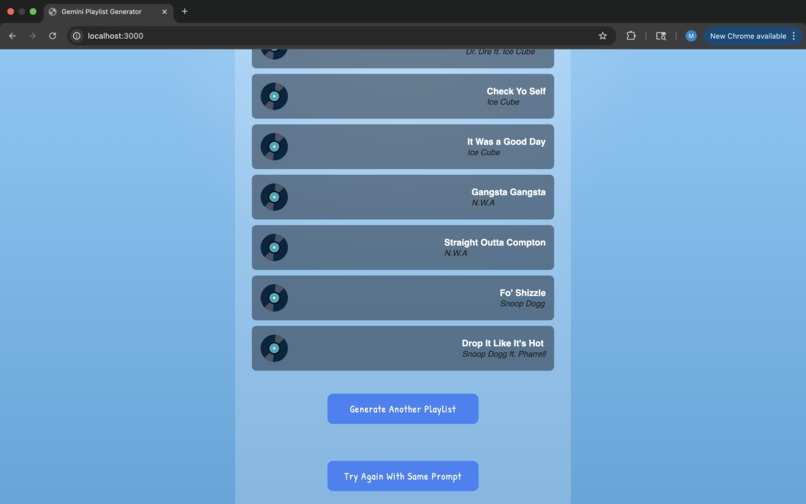 Gemini Playlist Generator  – screenshot 6