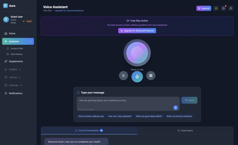 Aura - AI Wellness Voice Assistant – screenshot 1
