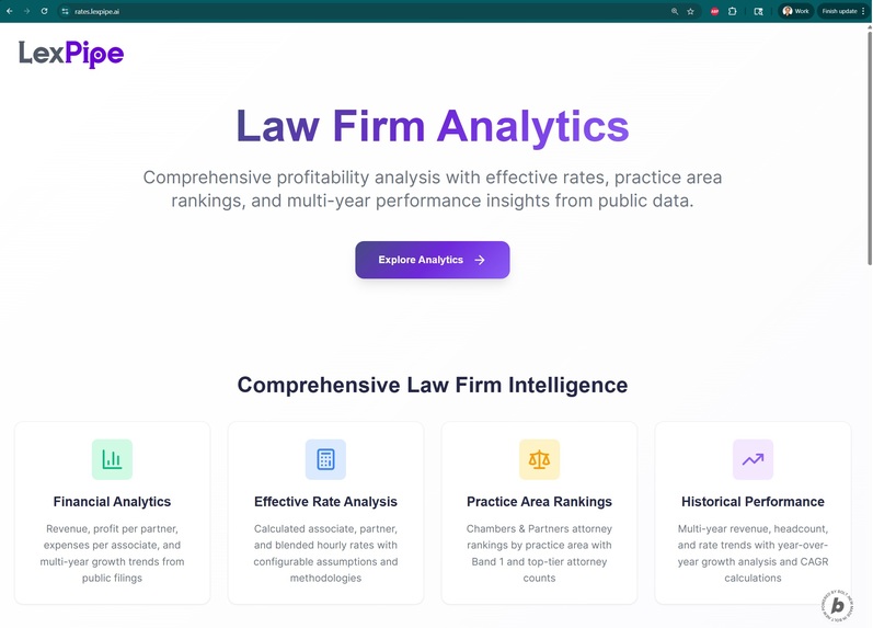 Law Firm Billable Rate Comparison Shopper – screenshot 2