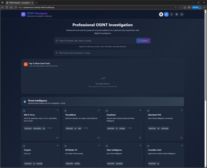 OSINT Tools Hub – screenshot 1