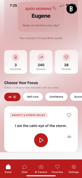 Personalized Daily Affirmation Mobile App – screenshot 2